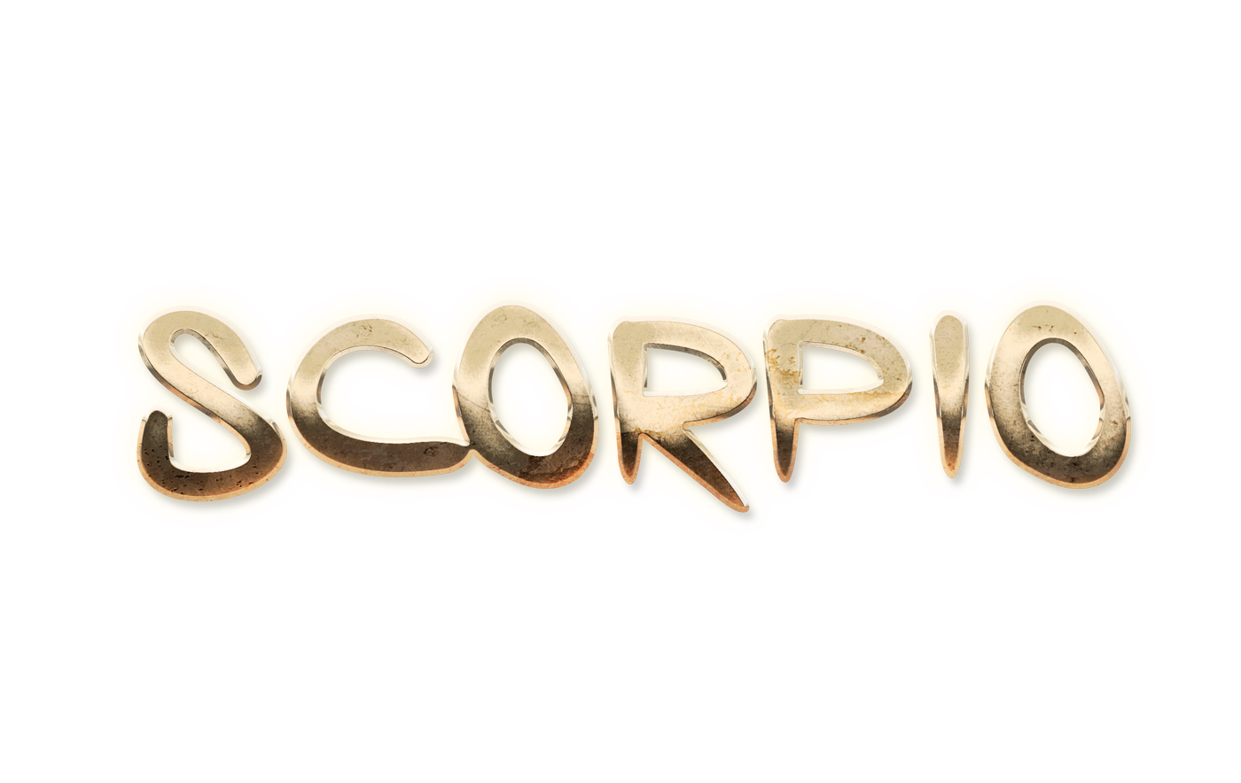 zodiac sign word SCORPIO golden text typography PNG images free